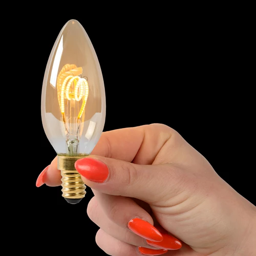 Lucide C35 - Glühfadenlampe - Ø 3,5 cm - LED Dim. - E14 - 1x3W 2200K - Amber - Atmosphäre 1